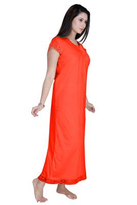 Ladies Cap Sleeves Knitted Jersey Ankle Length Nighty. 1