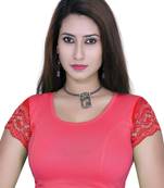 Cherry solid  stretch stitched blouse