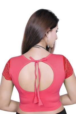 Cherry solid  stretch stitched blouse 4