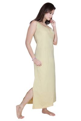 Ladies Off Sleeves Knitted Jersey Ankle Length Nighty. 1