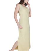 Ladies Off Sleeves Knitted Jersey Ankle Length Nighty.