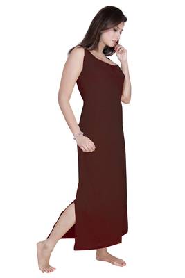 Ladies Off Sleeves Knitted Jersey Ankle Length Nighty. 1