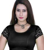 Black solid  stretch stitched blouse