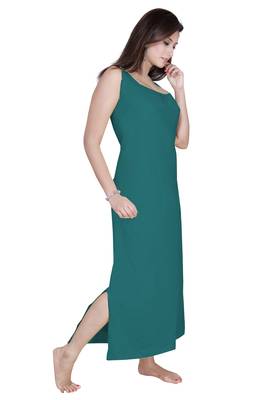 Ladies Off Sleeves Knitted Jersey Ankle Length Nighty. 1