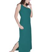 Ladies Off Sleeves Knitted Jersey Ankle Length Nighty.