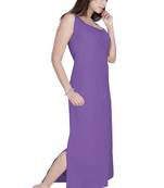 Ladies Off Sleeves Knitted Jersey Ankle Length Nighty.