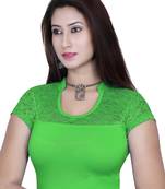 P.green solid  stretch stitched blouse