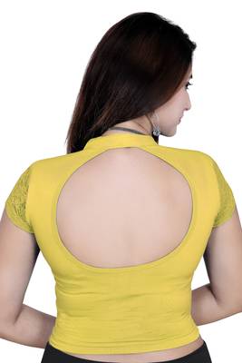 Lemon solid  stretch stitched blouse 2