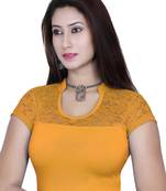 Gold solid  stretch stitched blouse