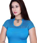 Firozi blue solid  stretch stitched blouse