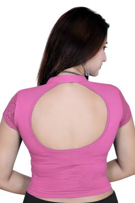 Lt.pink solid  stretch stitched blouse 2