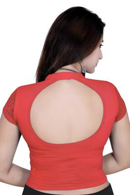Rust solid  stretch stitched blouse 2