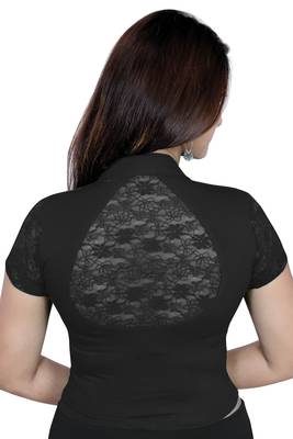 Black solid  stretch stitched blouse 4