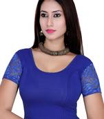 Royal blue solid  stretch stitched blouse