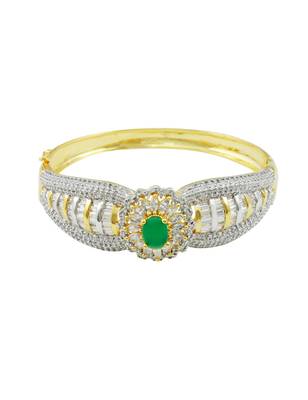 Emerald Green CZ AD American Diamond Kada - 1