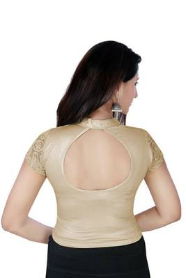 Copper solid  stretch stitched blouse 4