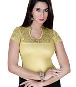 Gold solid  stretch stitched blouse