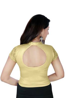 Gold solid  stretch stitched blouse 4