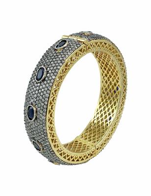Blue CZ AD American Diamond Kada - 1