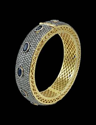 Blue CZ AD American Diamond Kada - 2