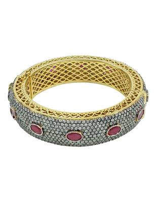 Ruby Red CZ AD American Diamond Kada - 3