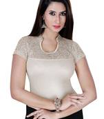 Silver solid  stretch stitched blouse