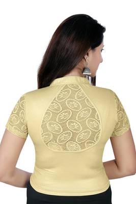 Gold solid  stretch stitched blouse 3