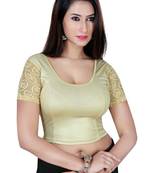 Gold solid  stretch stitched blouse