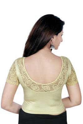 Gold solid  stretch stitched blouse 3
