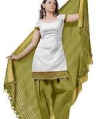 Traditional Solid Zari Border Cotton Churidar Material PSL722