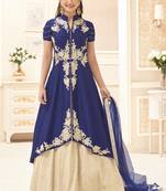 Royal Blue Multi Resham Work Silk Salwar With Dupatta
