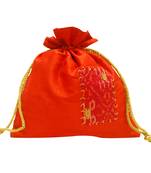 Orange & Red Ikat Potli