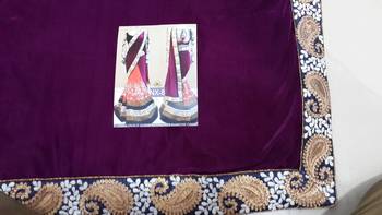 Purple Embroidered Velvet Saree With Blouse 6