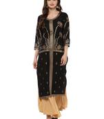 Black printed Cotton stitched kurti