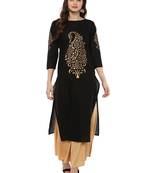 Black printed Cotton stitched kurti