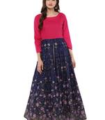 Blue printed Cotton stitched kurti