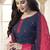 Navy blue plain cotton salwar with dupatta