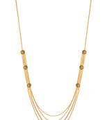 M4u Fashion Four Line Antique Golden Chain Long Necklace
