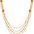 M4u Fashion Four Line Antique Golden Chain Long Necklace