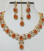 Orange diamond necklace-sets