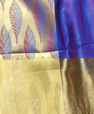 Multicolor hand woven art silk saree with blouse 4