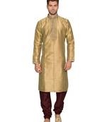 Gold Art_Dupion_Silk Plain Kurta  Pajama