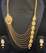 Multilayer Gold Tone Leaf Pattern Necklace set