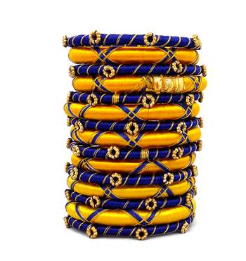 Partywear Multicolor Silk thread bangle  (15 PCS) 1