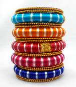 Traditional Multicolor Silk thread bangle 2.6 (17 PCS)