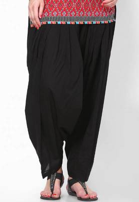 Black Solid Patiala Salwar With Dupatta - PAT1 2