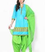 Parrot Green Solid Patiala Salwar With Dupatta - PAT3