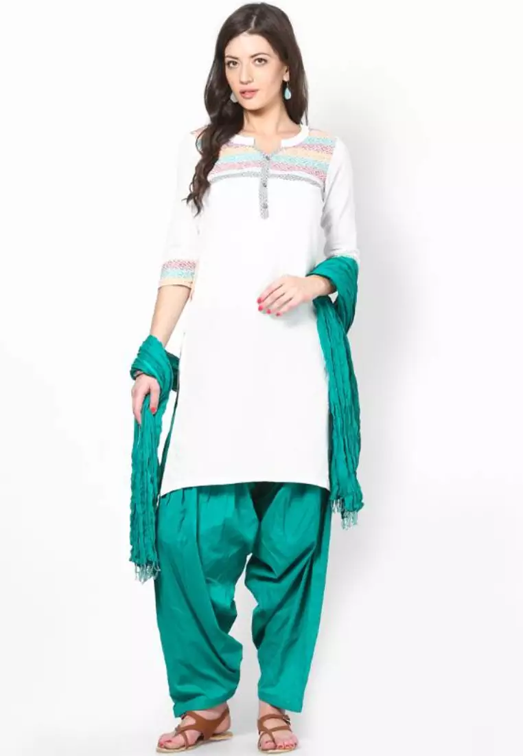 Green Solid Patiala Salwar With Dupatta PAT4