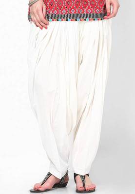 Off White Solid Patiala Salwar With Dupatta - PAT6 2