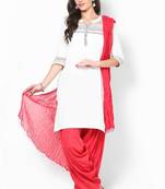 Red Solid Patiala Salwar With Dupatta - PAT7
